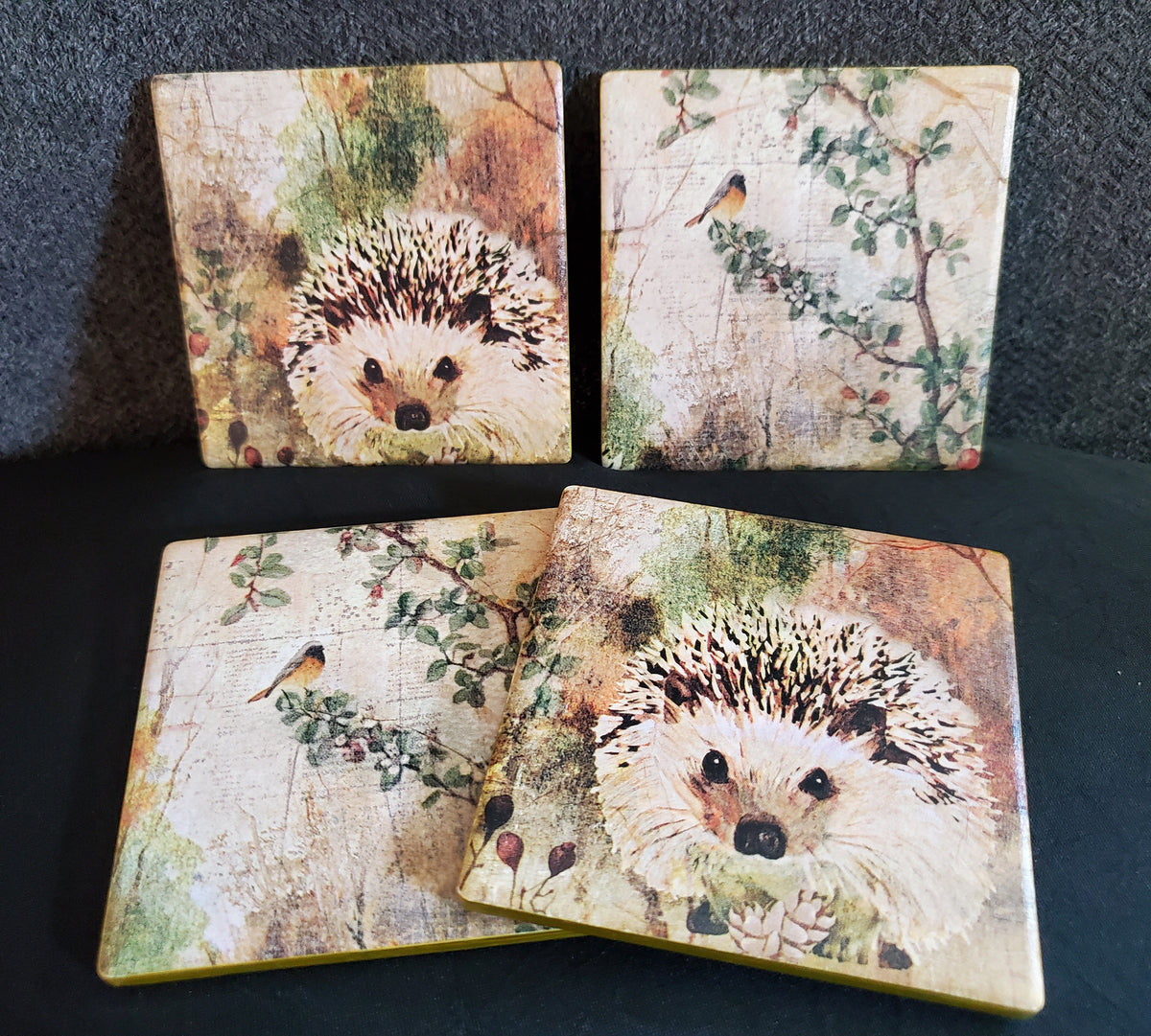 Hedgehog Haven Ceramic Coasters - set of four