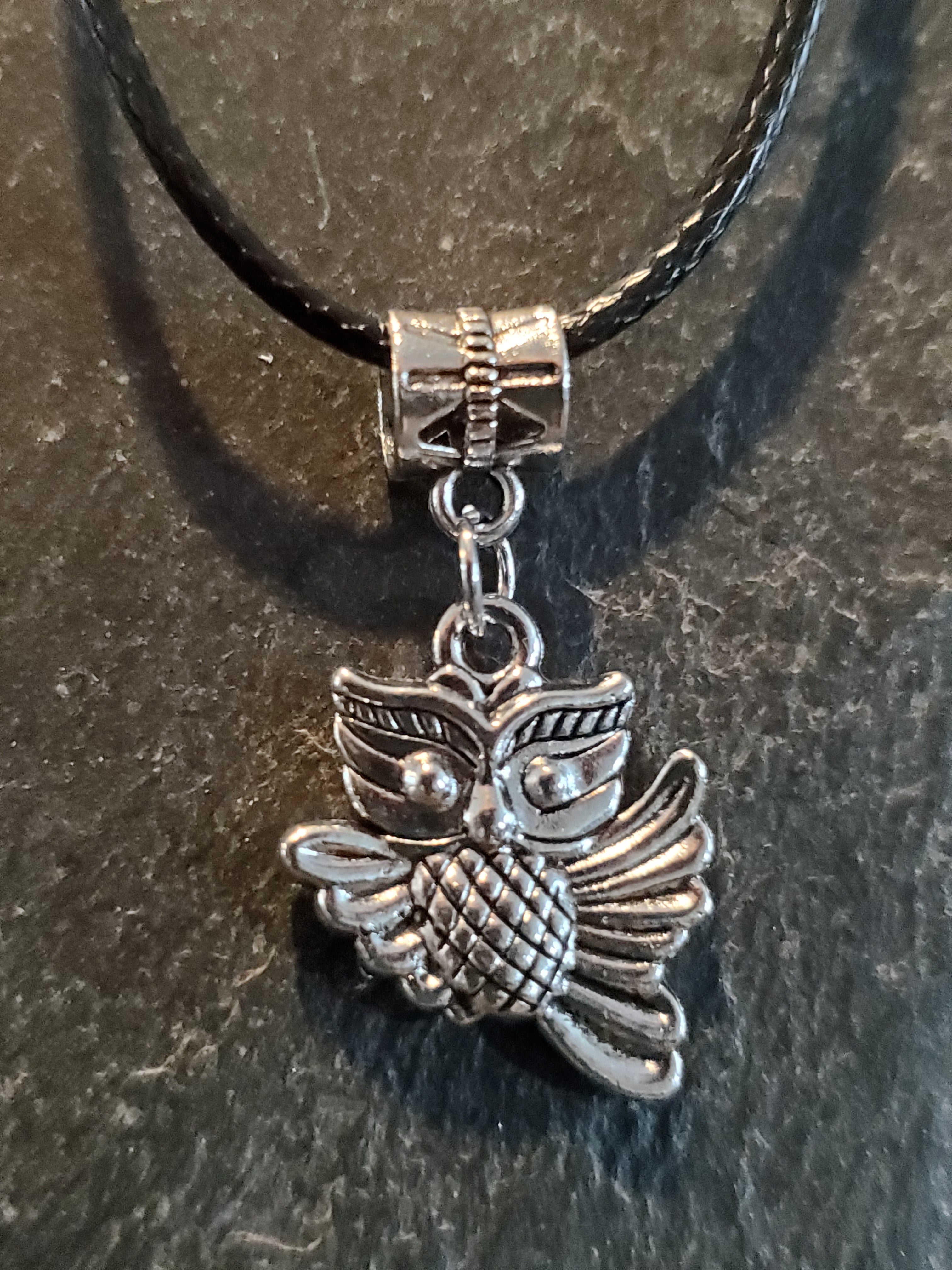 Silver Charm Owl Necklace