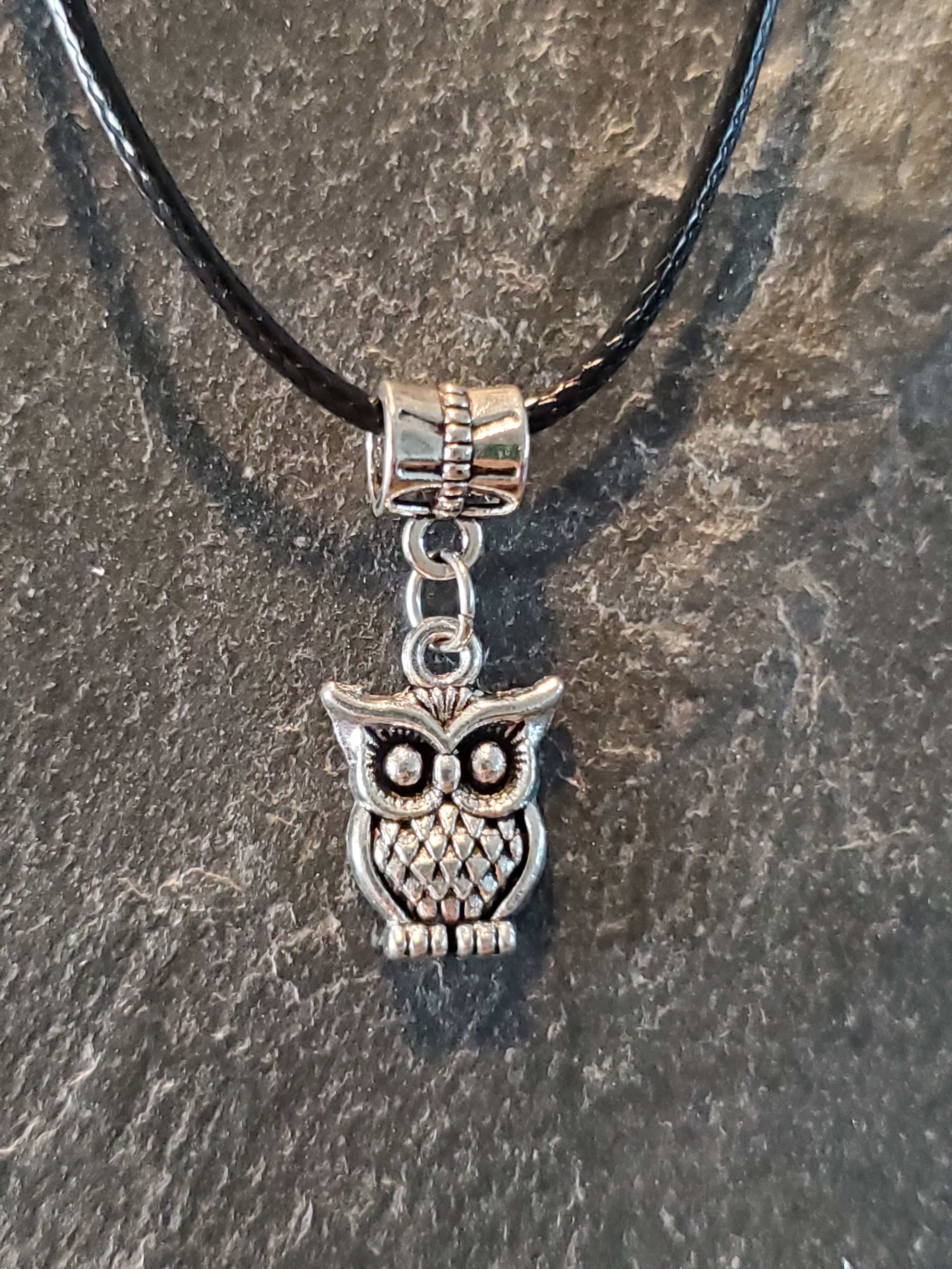 Silver Charm Owl Necklace
