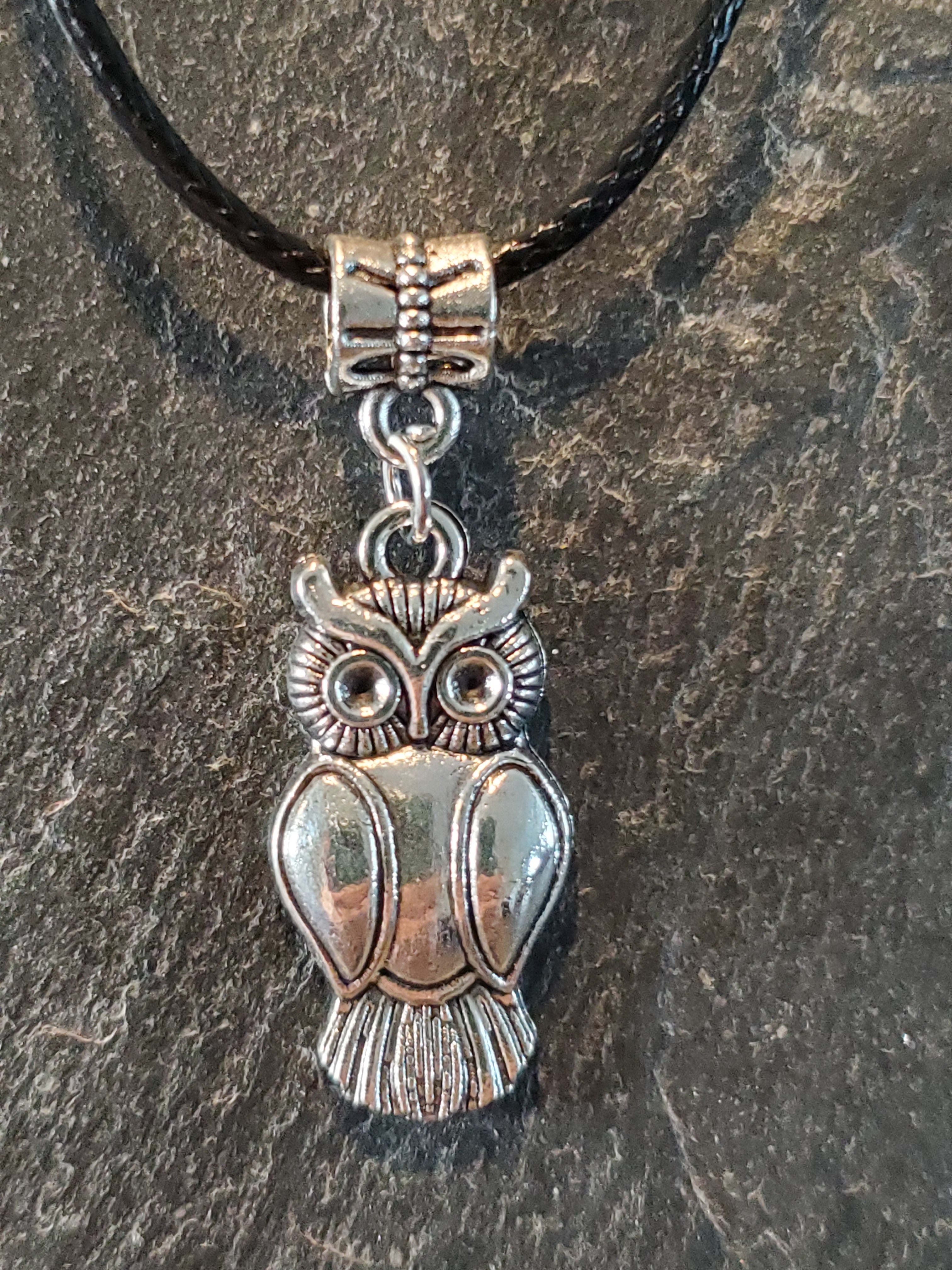 Silver Charm Owl Necklace
