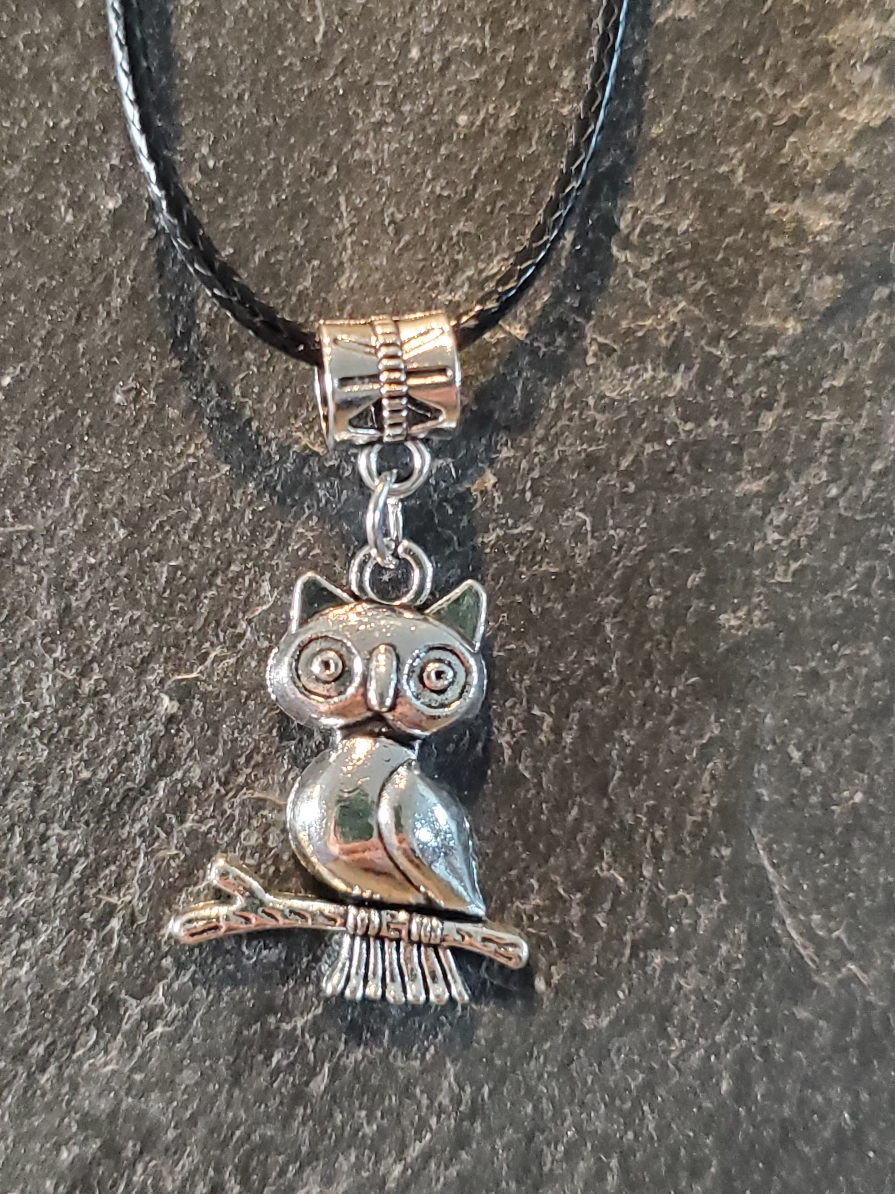 Silver Charm Owl Necklace