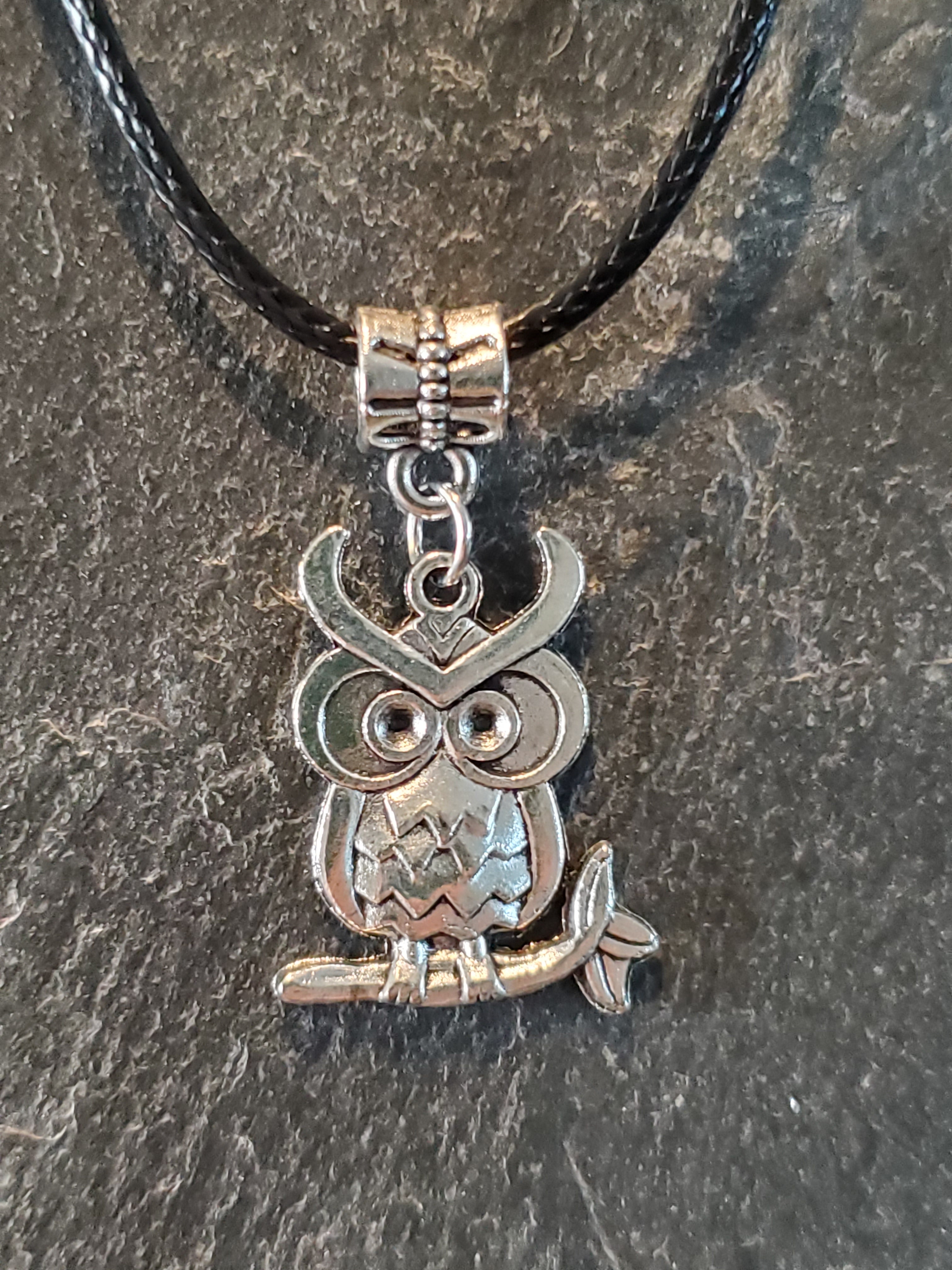 Silver Charm Owl Necklace