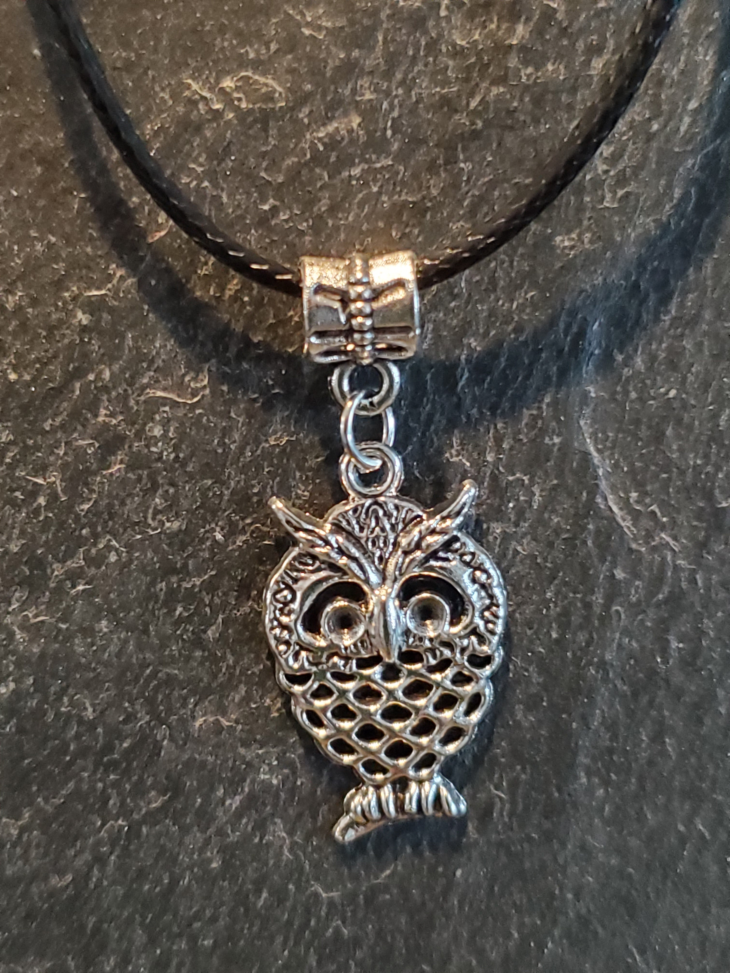 Silver Charm Owl Necklace