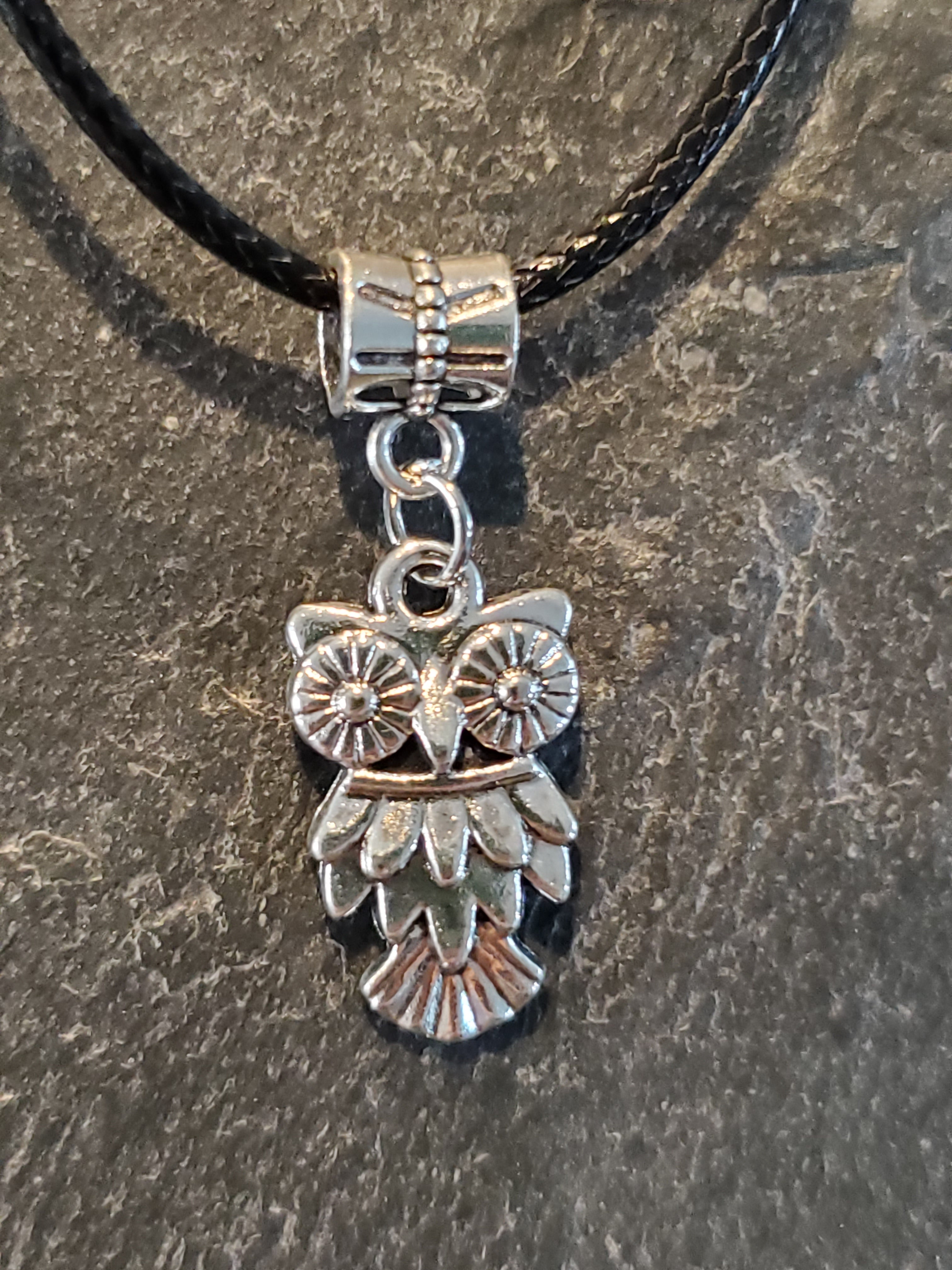 Silver Charm Owl Necklace