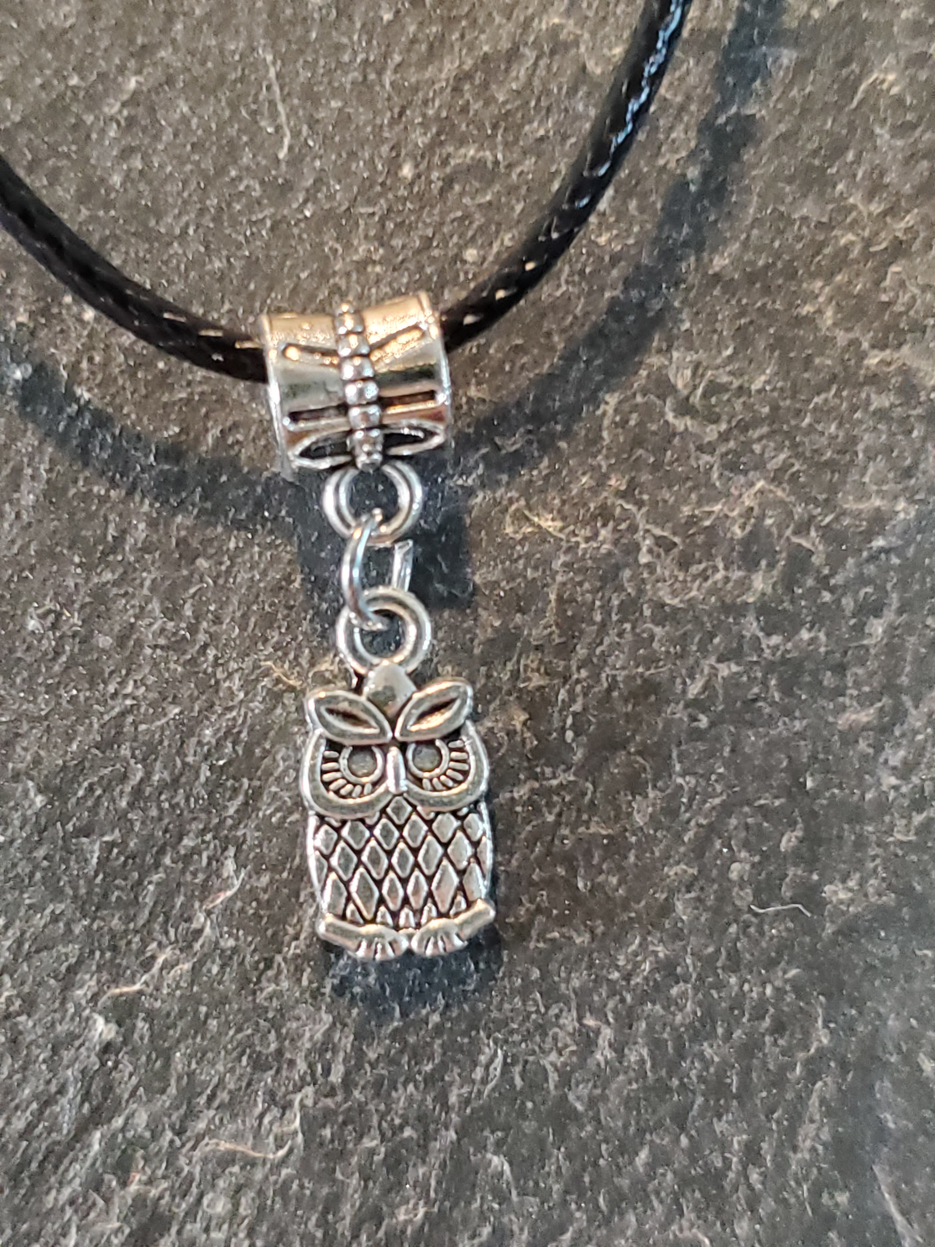 Silver Charm Owl Necklace