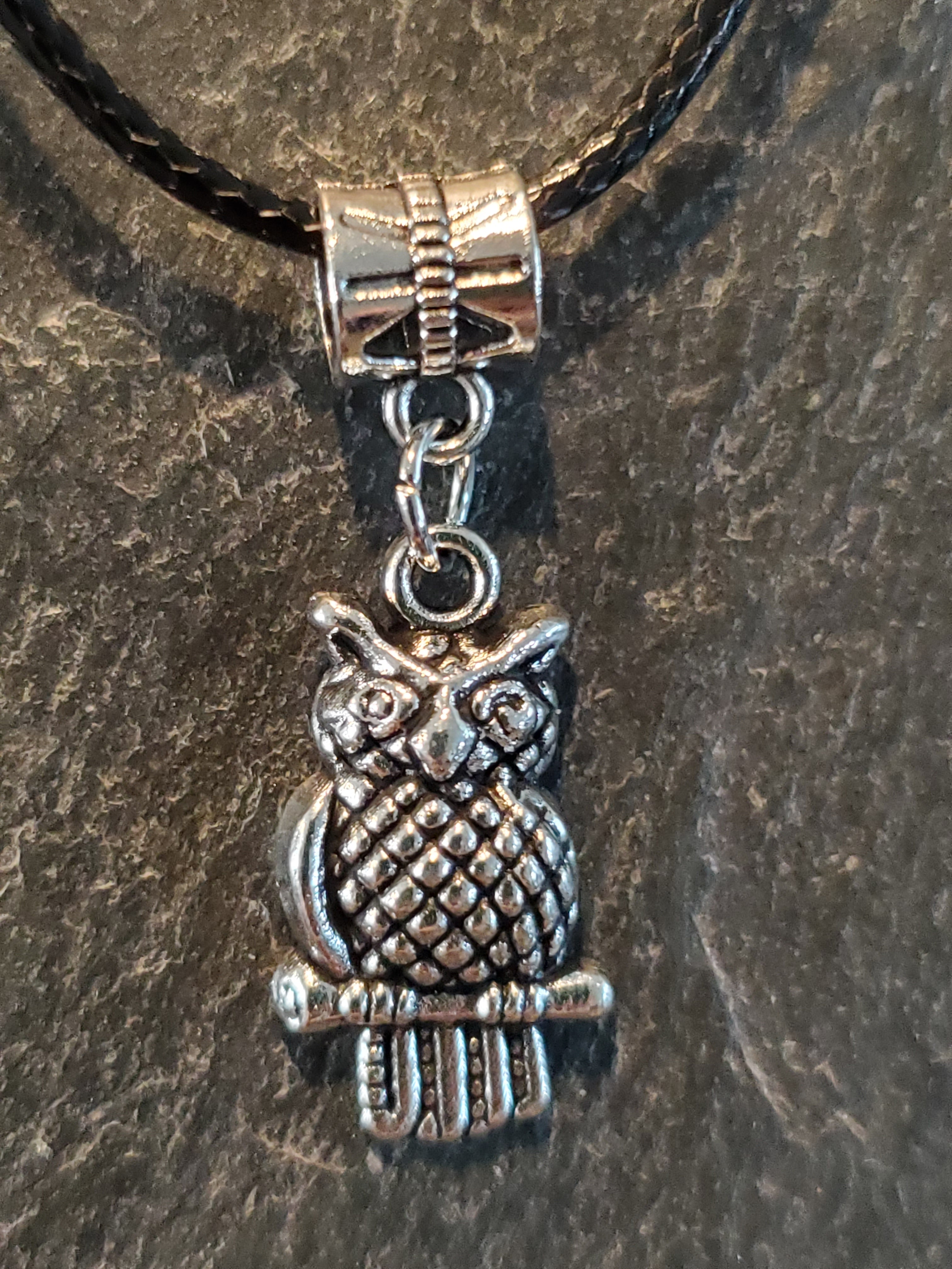Silver Charm Owl Necklace